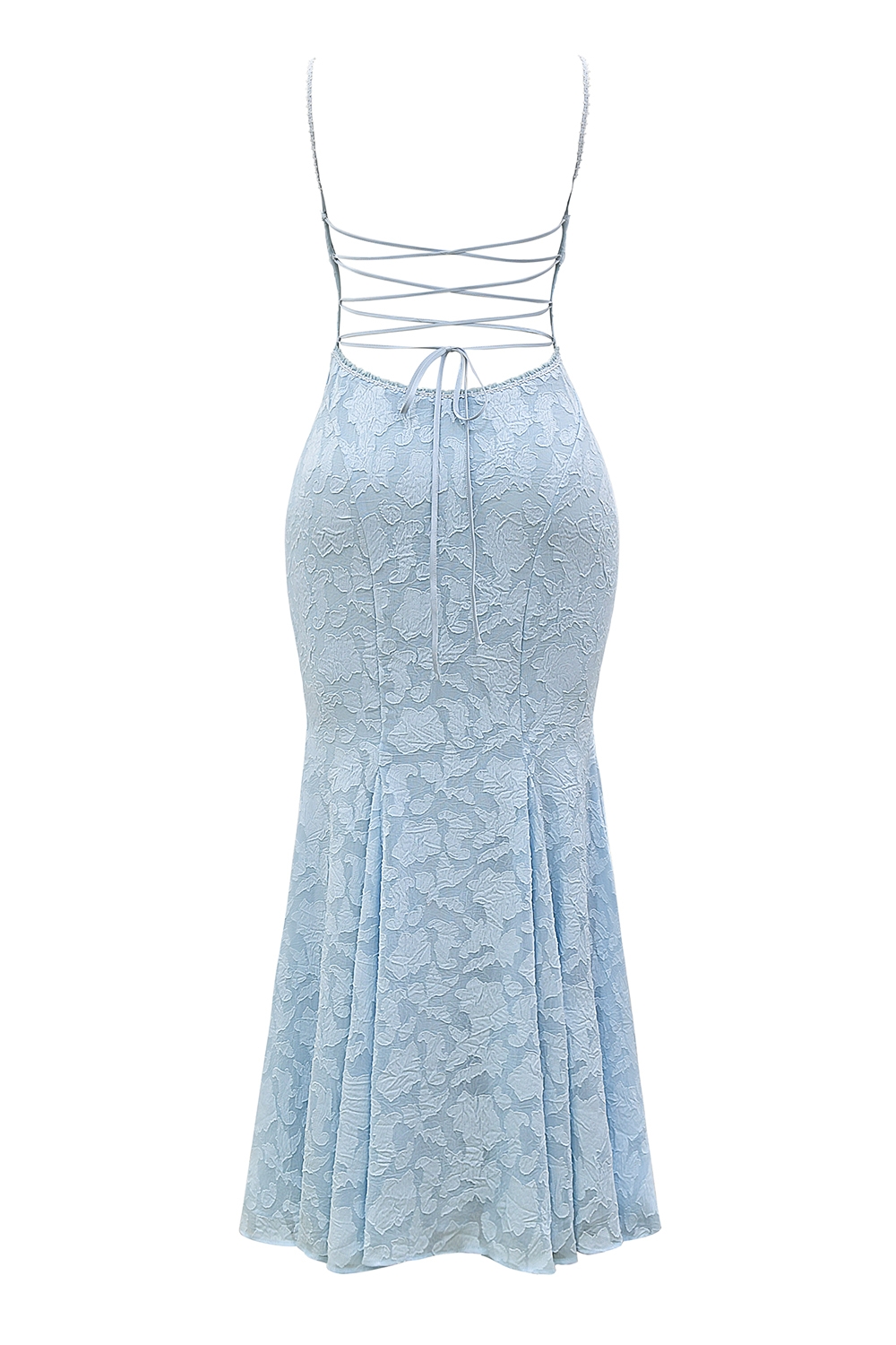 Joan-Bluebell Lace Up Back Maxi Dress