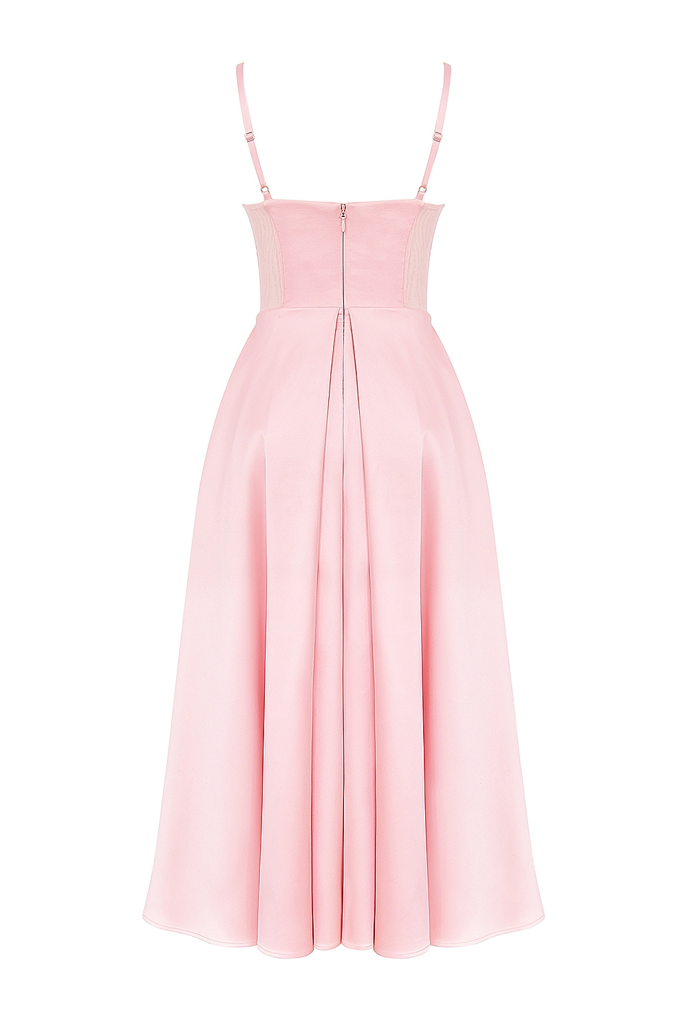 Tiffany-Parisian Pink Satin A-Line Midi Dress