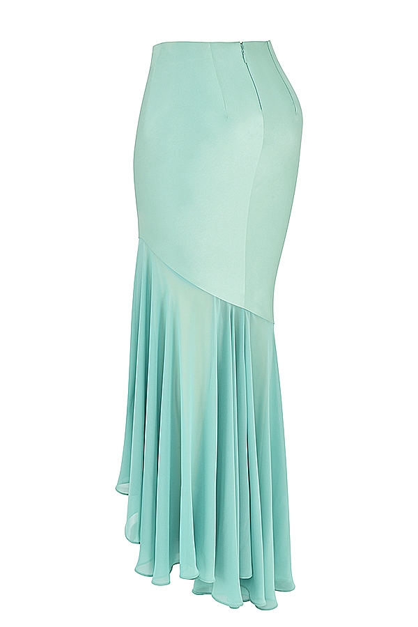 Lila-Jade Ruffle Maxi Skirt