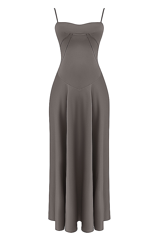 Anabella-Smoke Lace Up Maxi Dress