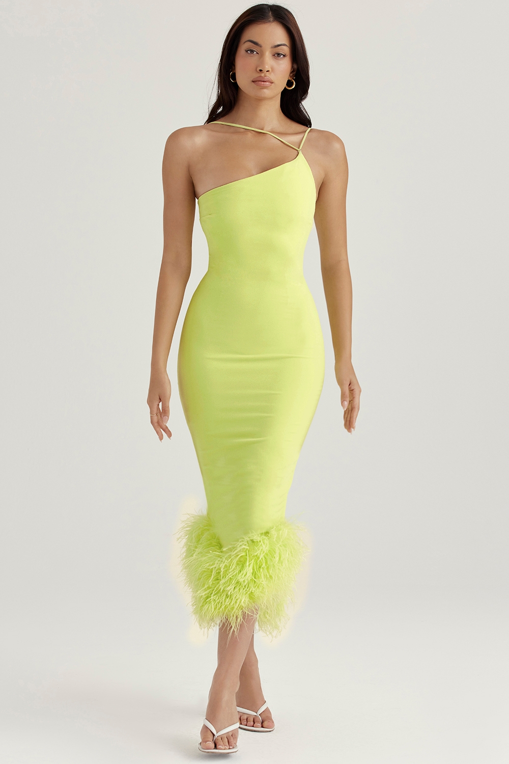 Alessia-Lime Midi Dress