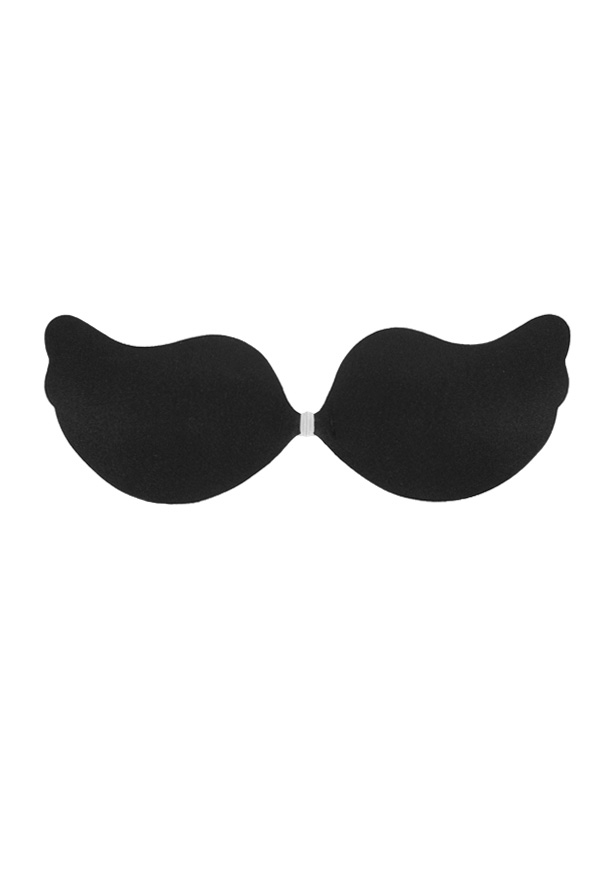 V-Front Fastening Moulded Microfibre  Bra - Black