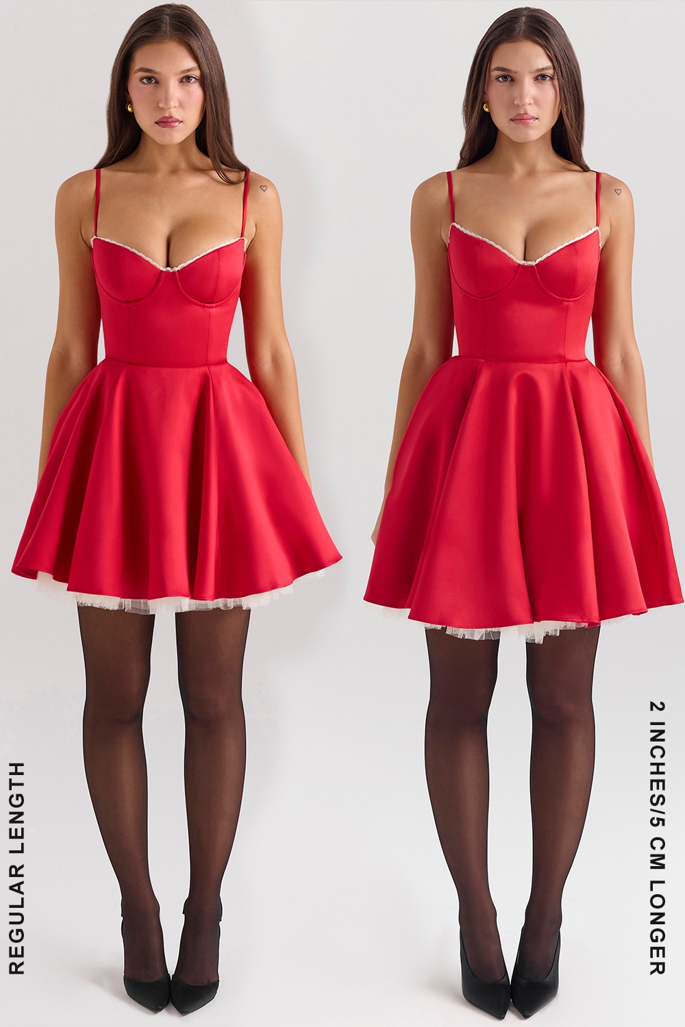 Minimoiselle-Holly Red Satin Tulle Mini Dress