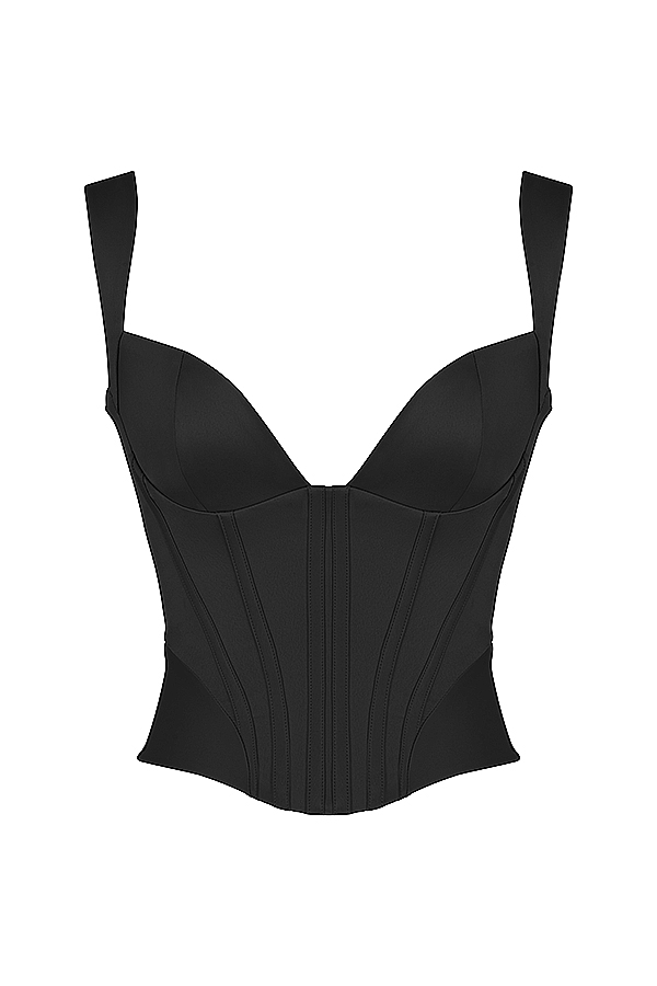 Liberty-Black Satin Corset