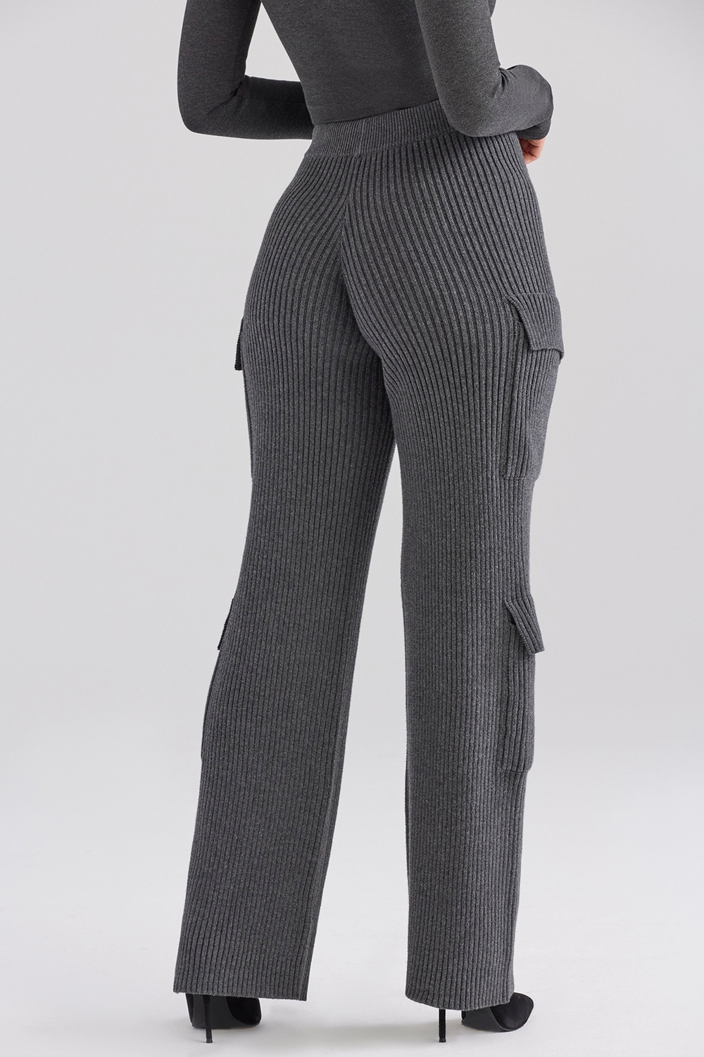 Tea-Charcoal Knitted Utility Trousers - SALE