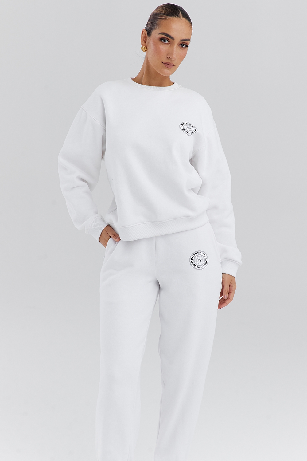 Haze-White Crew Neck Sweatshirt