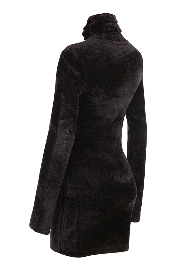 Taya-Charcoal Chenille Mini Dress - SALE