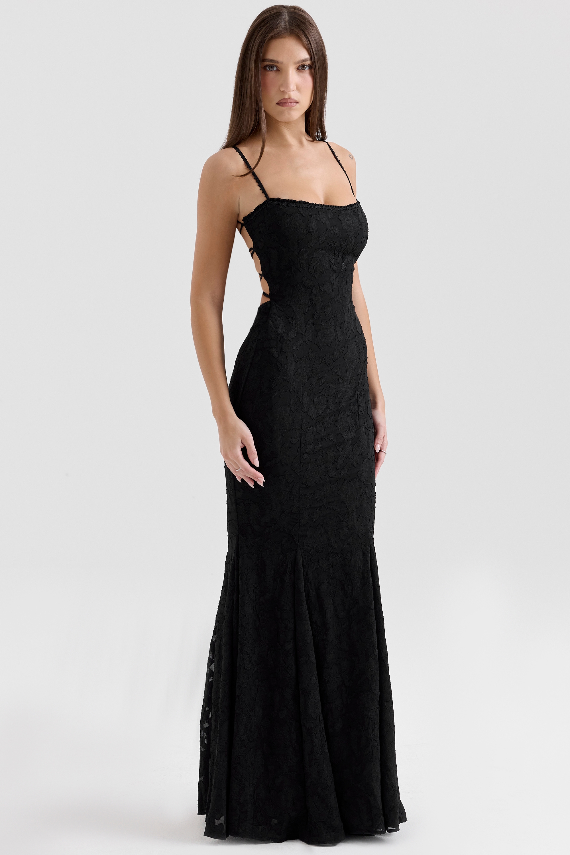 Joan-Black Lace Maxi Dress