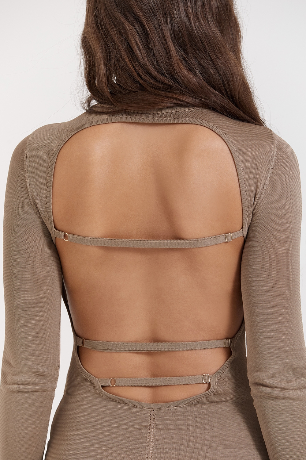 Roberta-Tan Knit Midi Dress