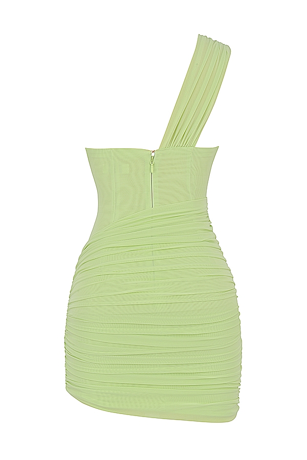 Clementine-Lime Cut Out Mini Dress