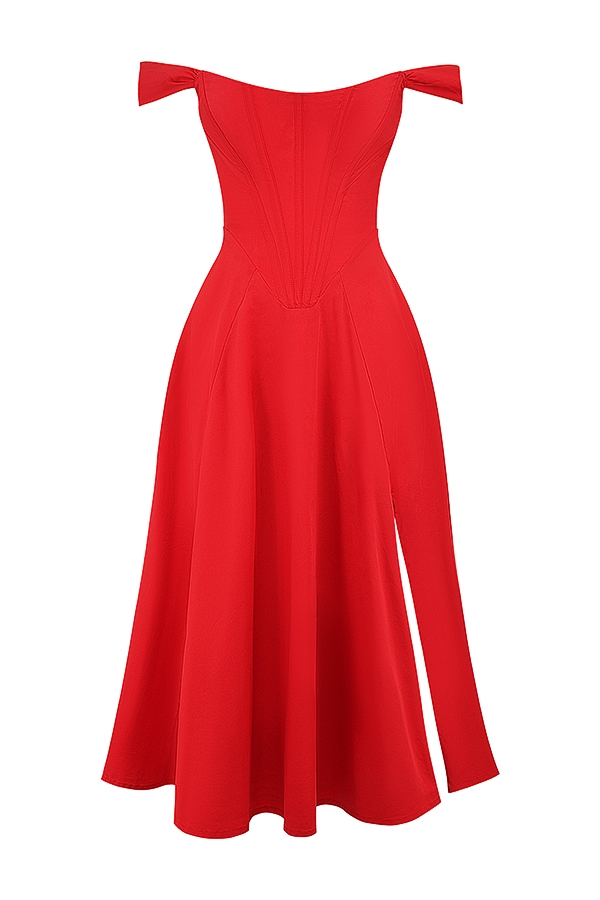 Saira-Scarlet Midi Sundress