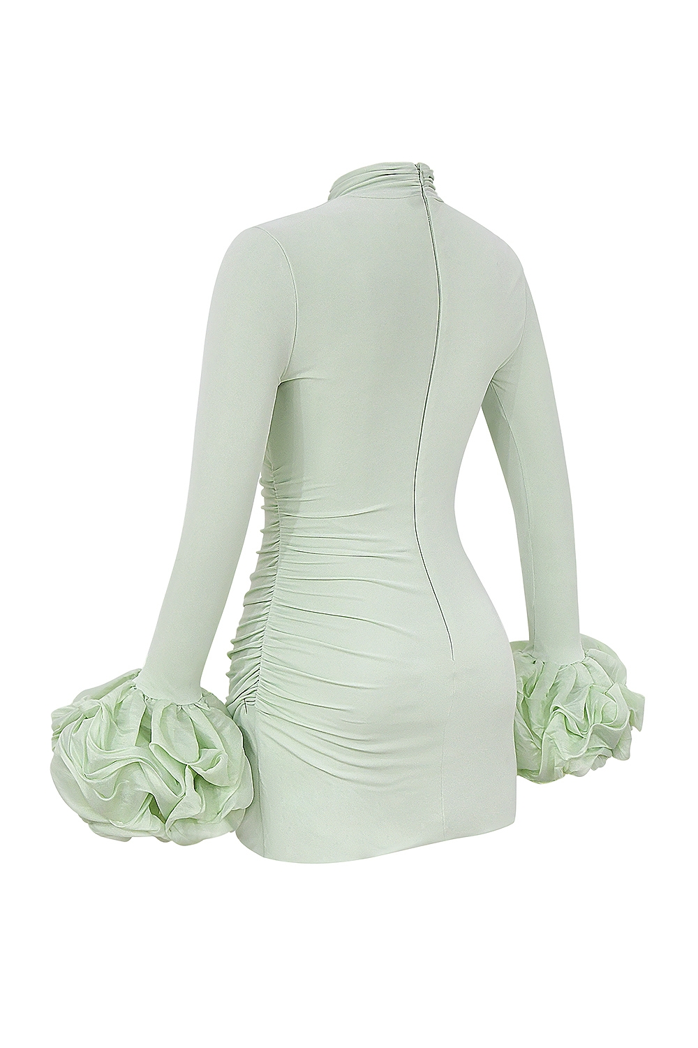 Camilla-Pistachio Ruffle Cuff Mini Dress - SALE