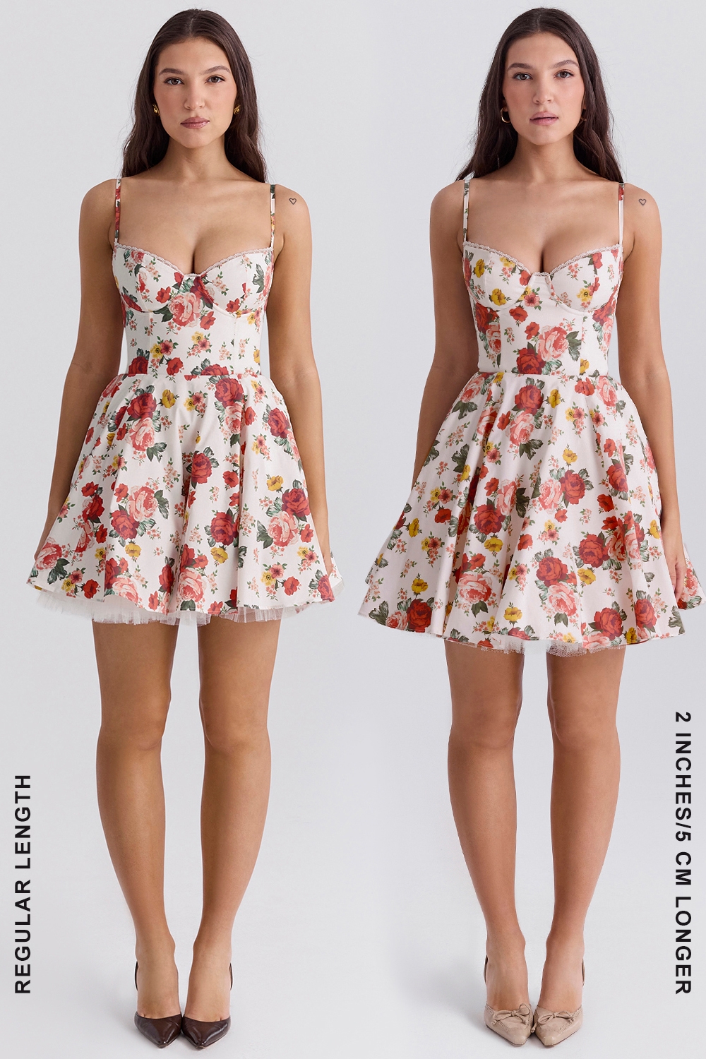 Minimoiselle-Italian Rose Print Tulle Mini Dress