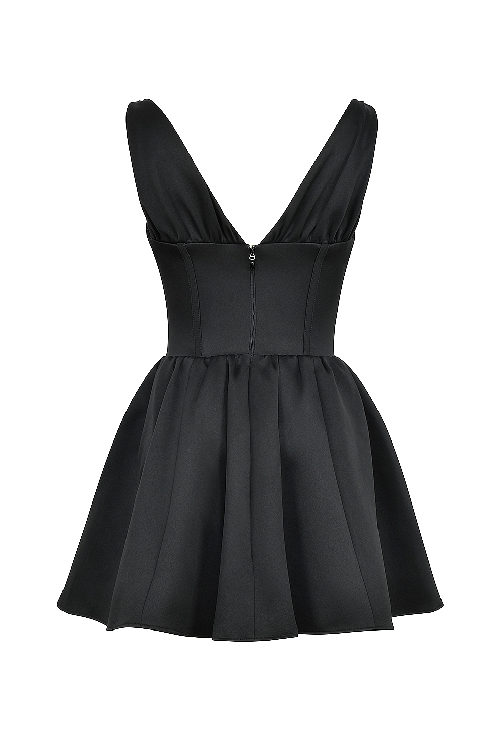 Emmeliette-Black Satin Mini Dress - SALE