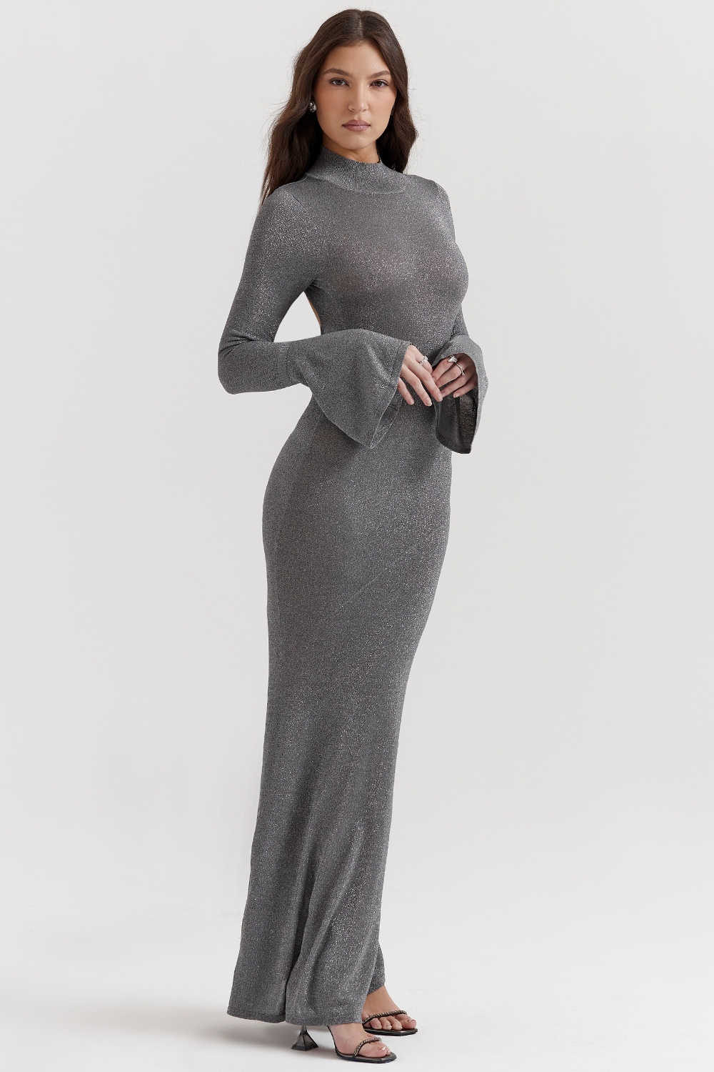 Sancha-Steel Metallic Maxi Dress