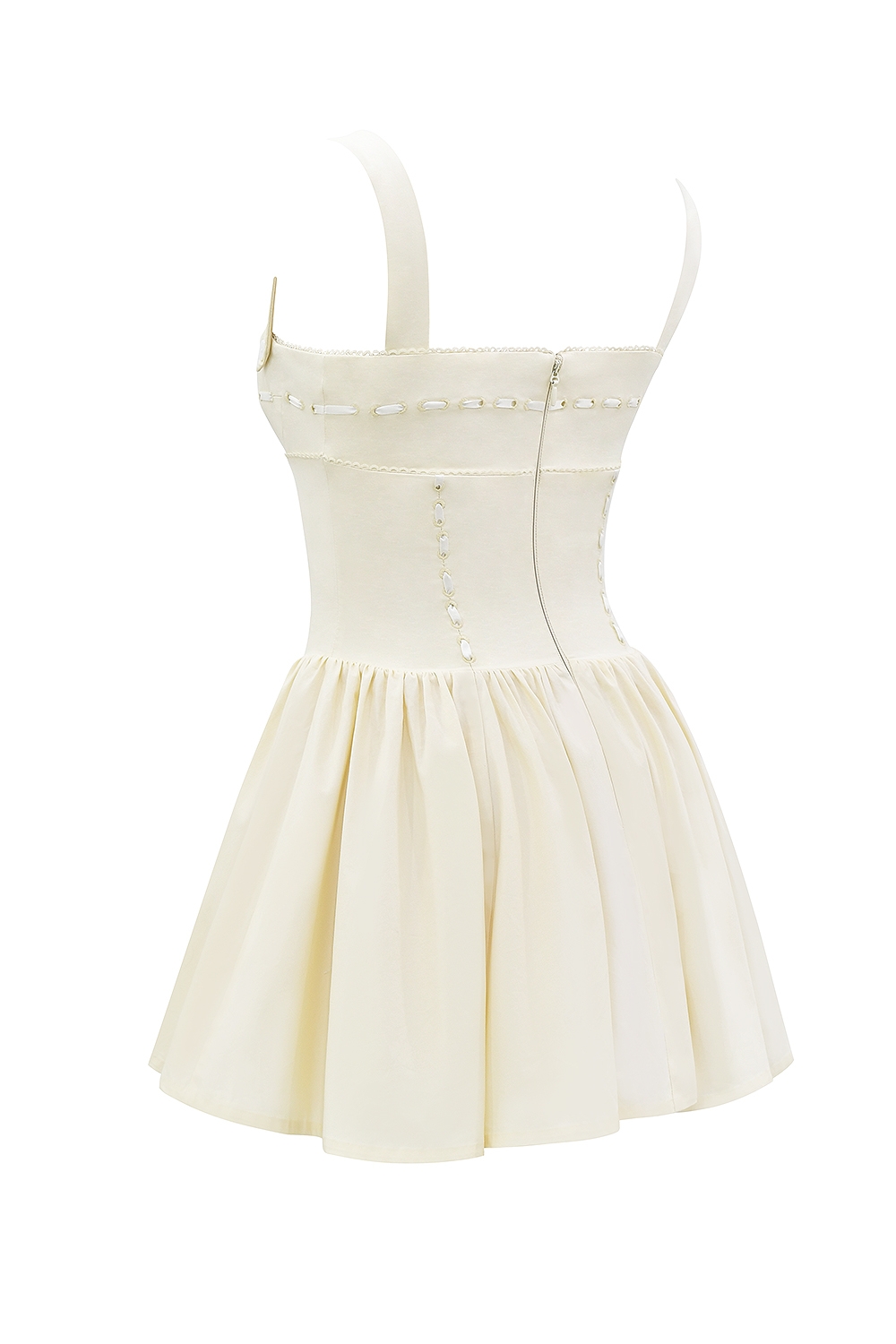 Honor-Buttermilk Ribbon Detailed Mini Dress
