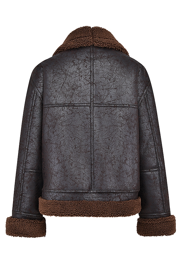 Madden-Brown Vegan Shearling Aviator Jacket