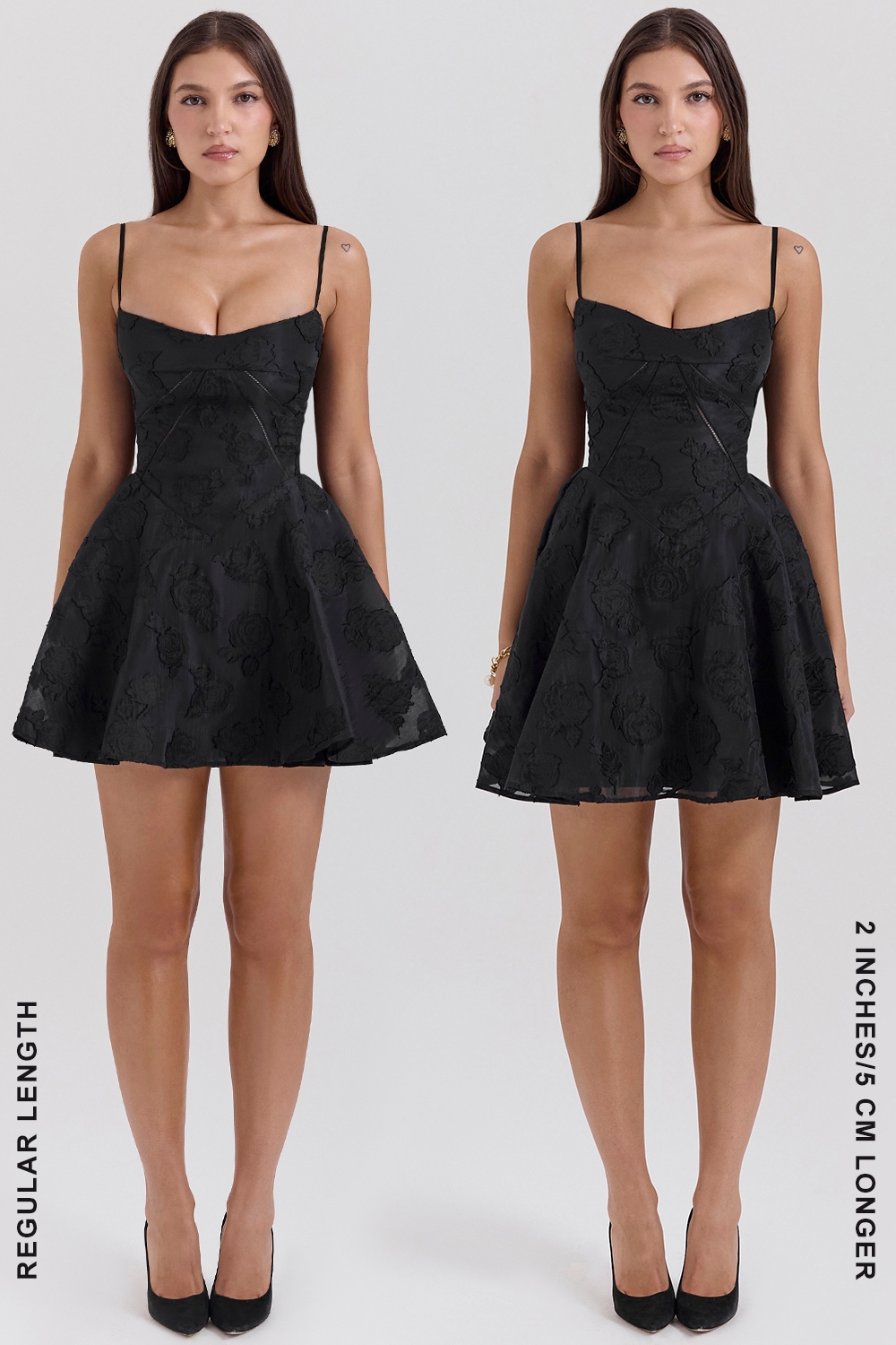 Serenita-Black Floral Lace Back Mini Dress