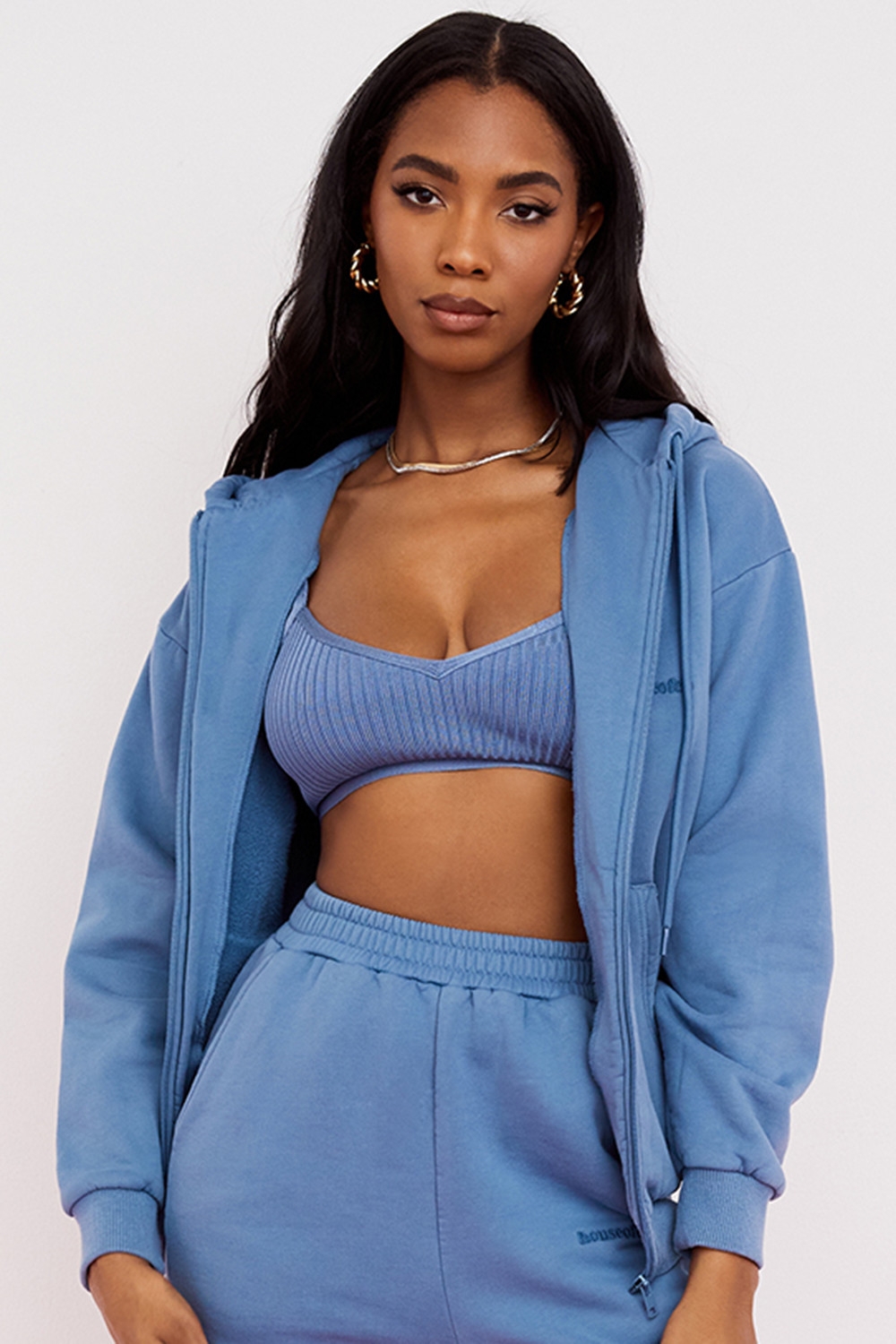 Storm-Azure Zip Through Hoodie