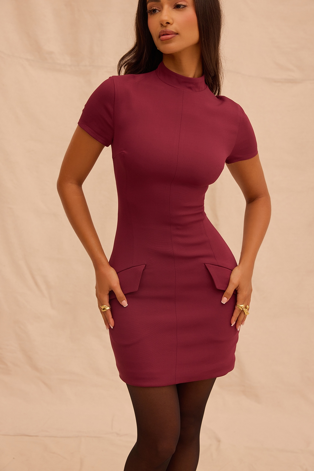 Alia-Mulberry Mini Dress