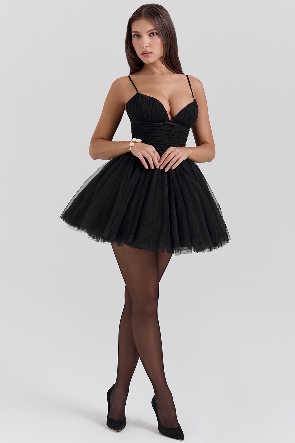 Princess-Black Tulle Mini Dress - SALE