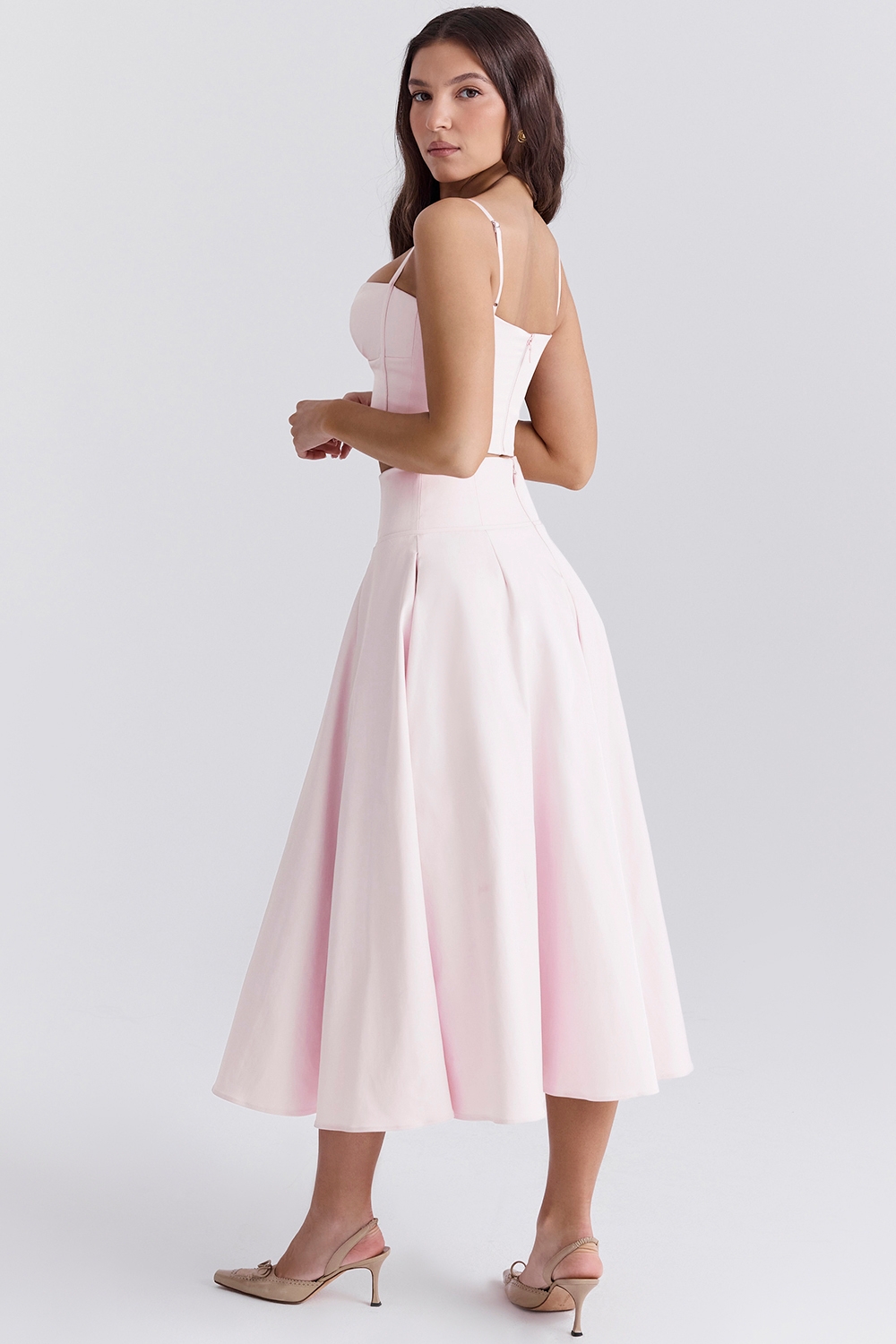 Rita-Ballerina Pink A-Line Midi Skirt