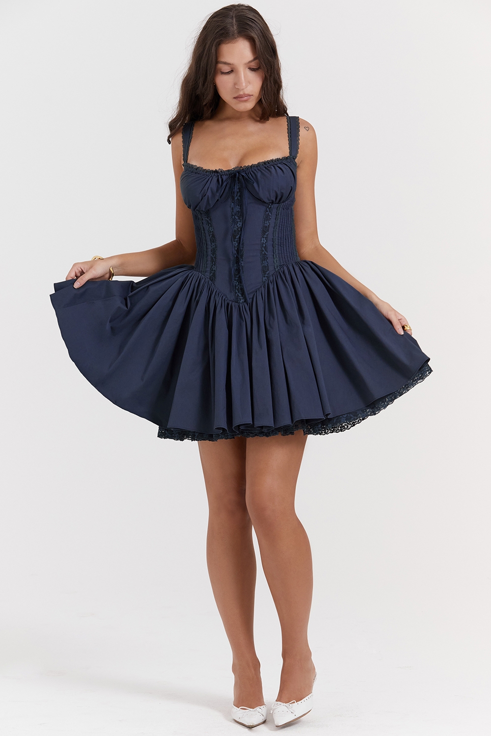 Pietra-French Navy Corset Mini Dress