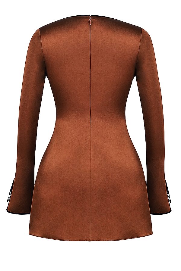 Sakina-Copper Satin Mini Dress