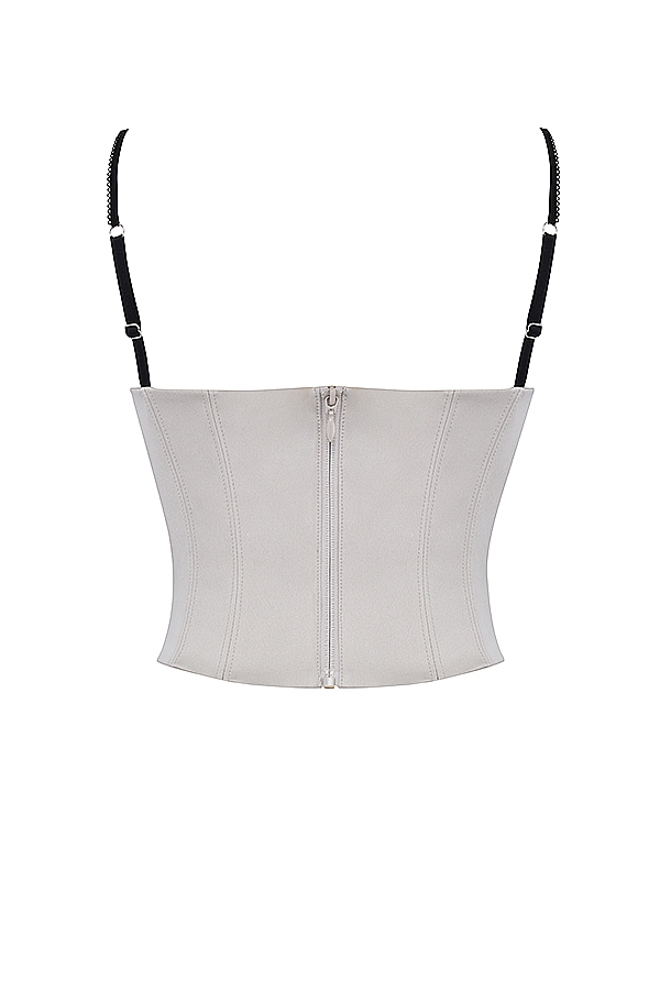 Luette-Beige Satin Underwired Corset