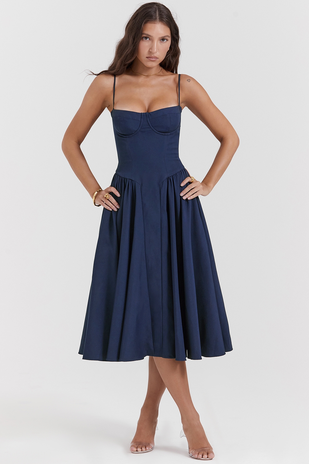Samaria-French Navy Corset Sundress