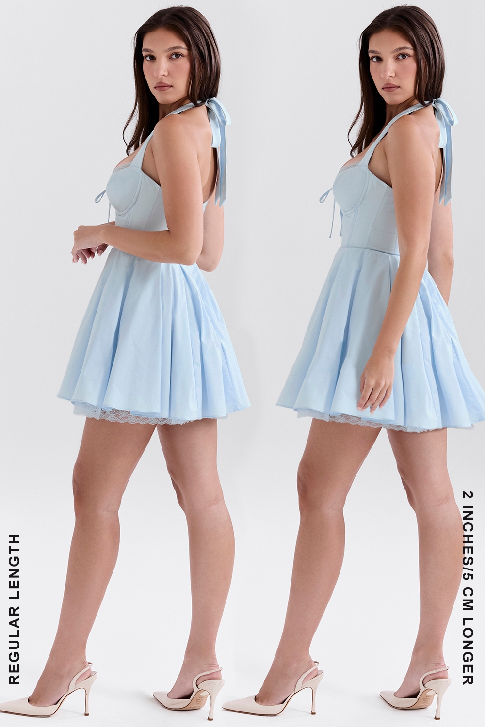 Harriet-Bluebell Cotton Halter Mini Dress
