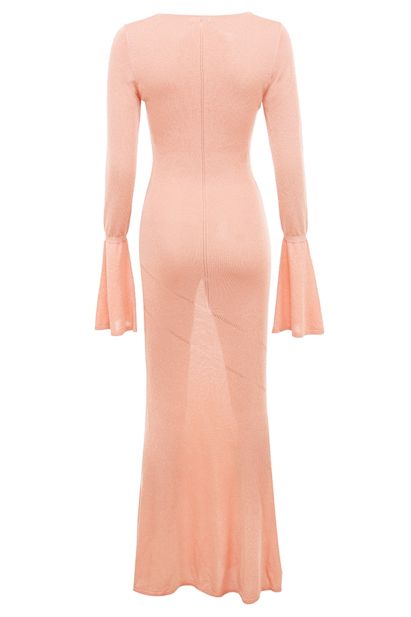 Sereia-Sorbet Metallic Knit Maxi Dress
