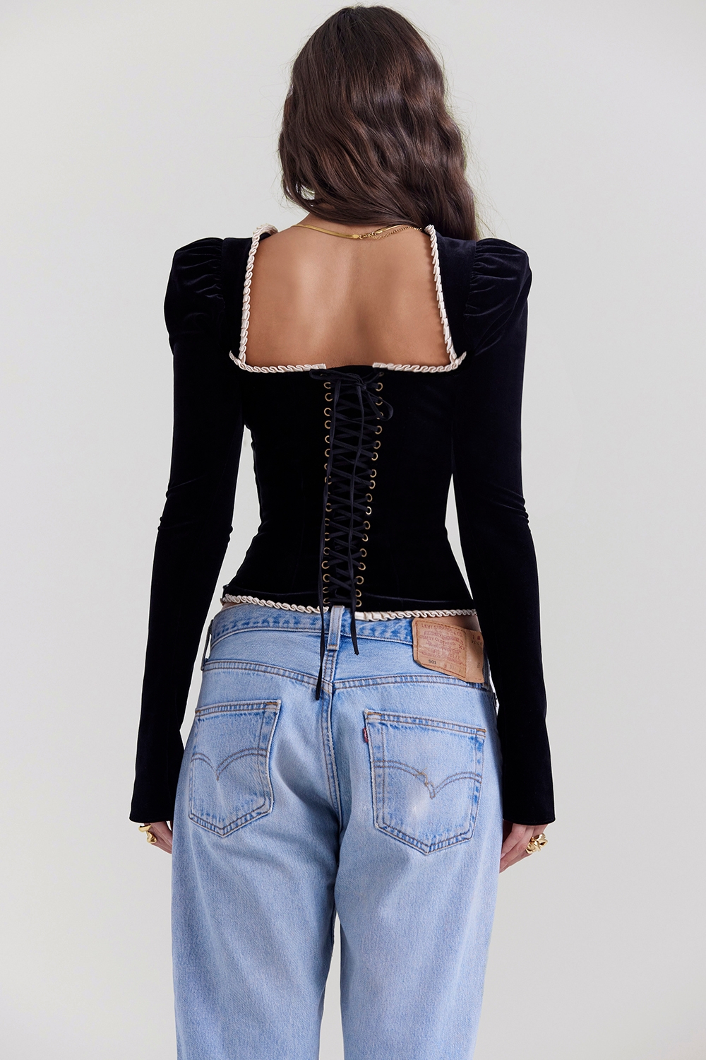 Noa-Black Velvet Corset