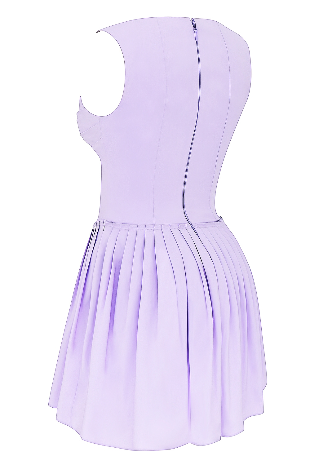 Cupid-Orchid Pleated Cotton Mini Dress