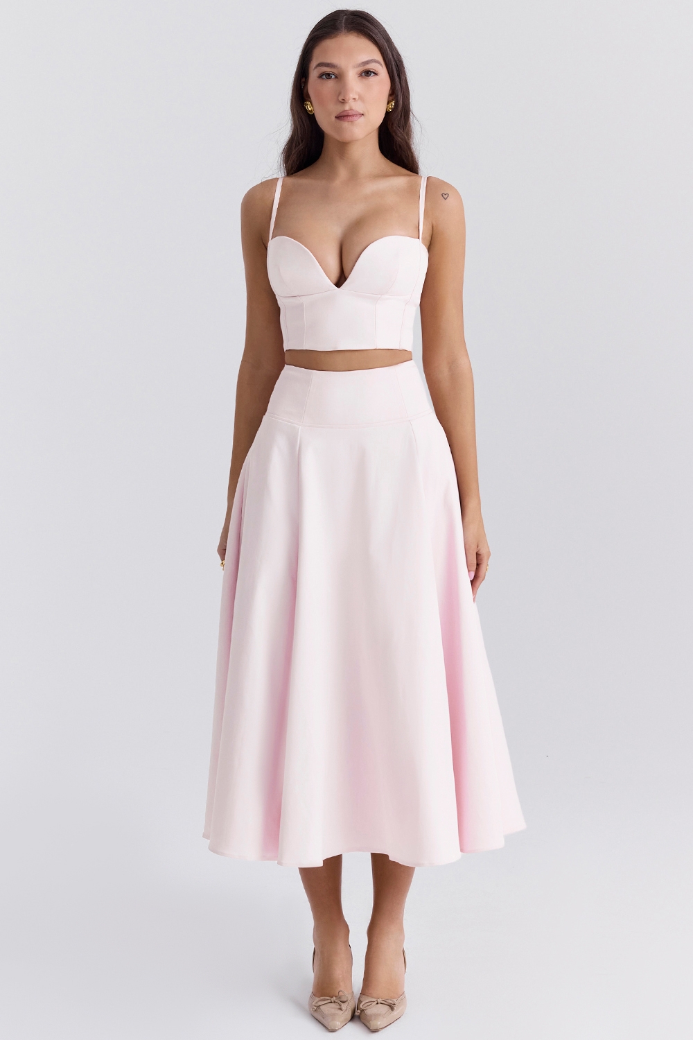 Rita-Ballerina Pink A-Line Midi Skirt