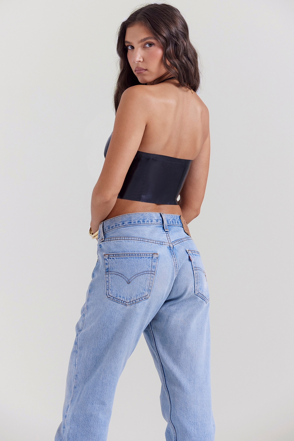 Ariadne-Black Latex Halter Top