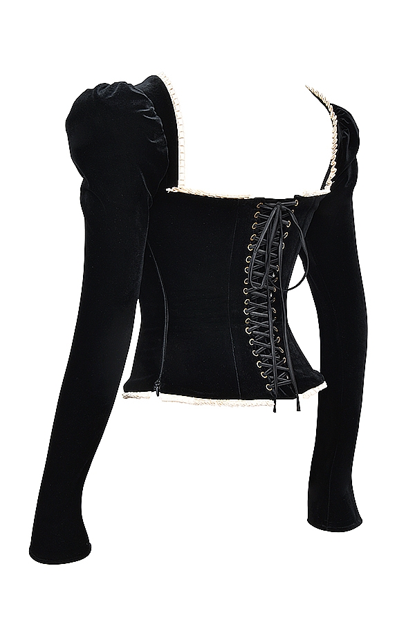 Noa-Black Velvet Corset