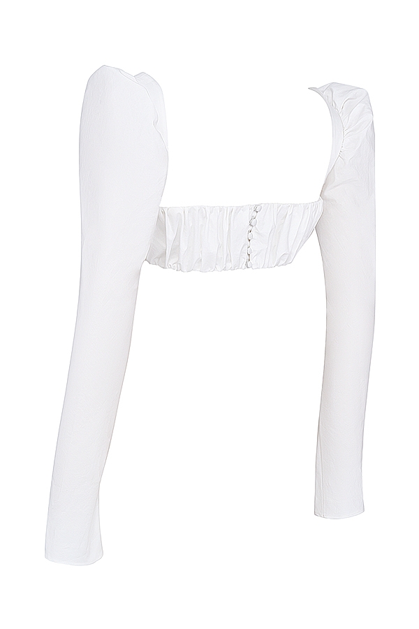 Shira-White Puff Sleeve Top