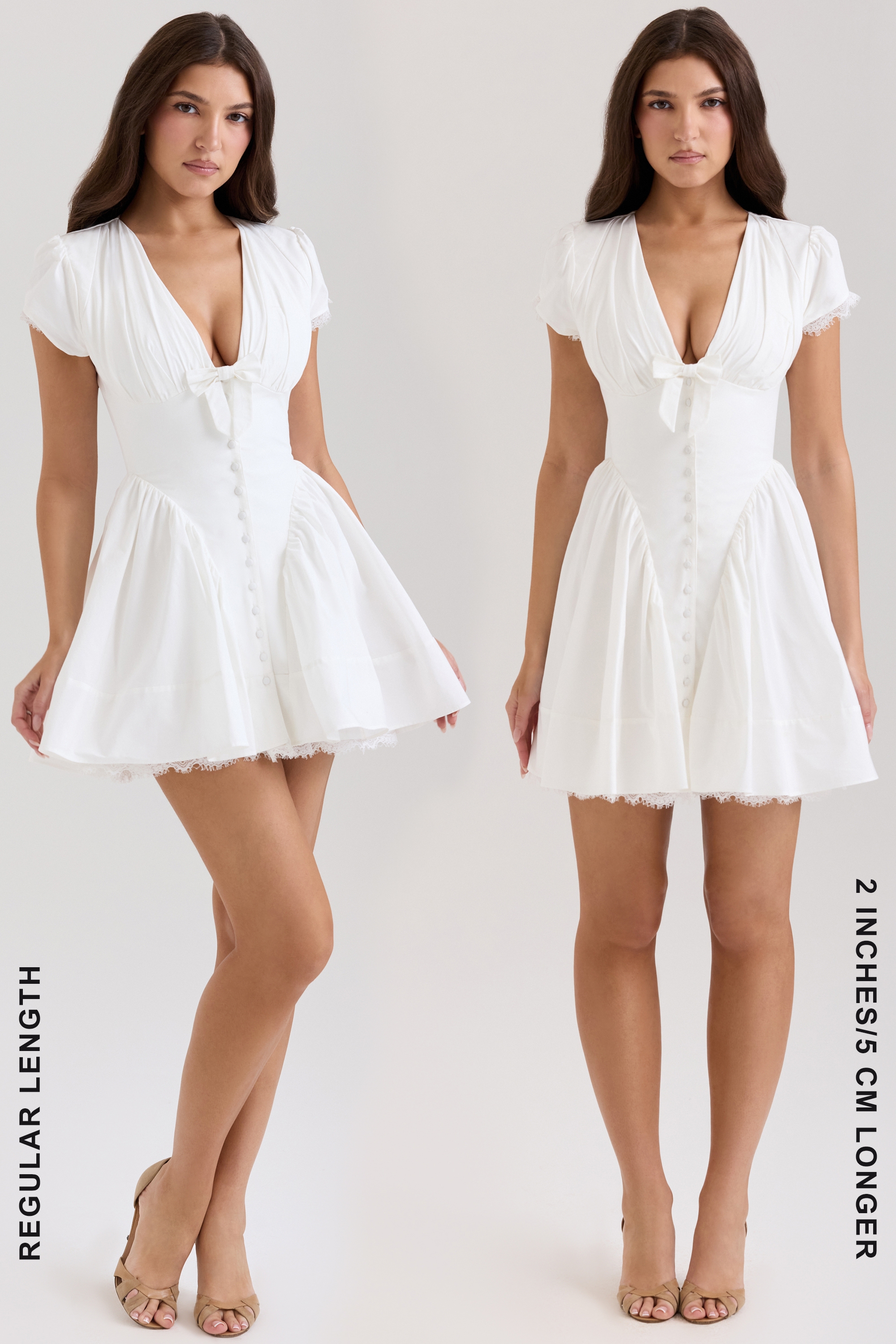 Emiliana-White Stretch Cotton Mini Dress