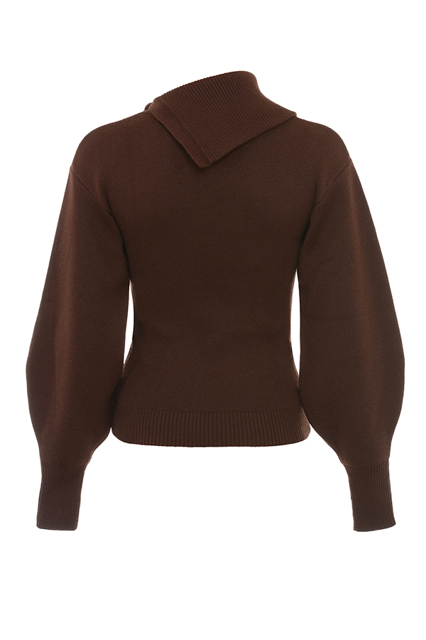 Adelita-Chocolate Cashmere Blend Sweater - SALE