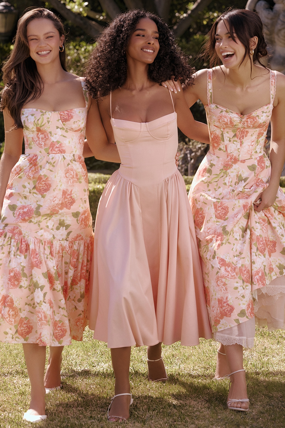 Elia-Pink Peony Print Cotton Midi Sundress