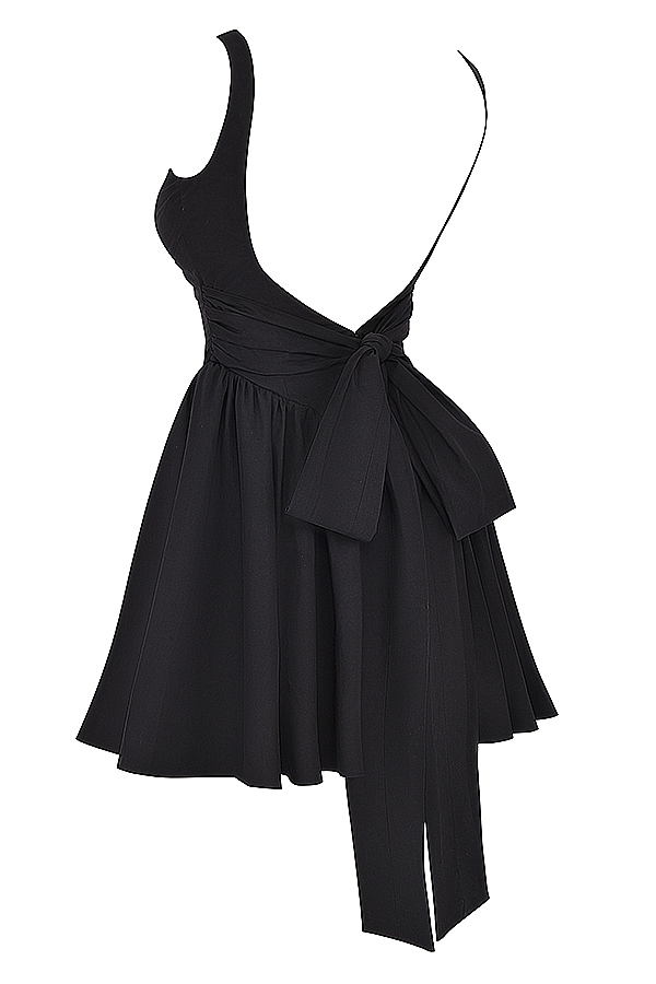 Florianne-Black Bow Mini Dress