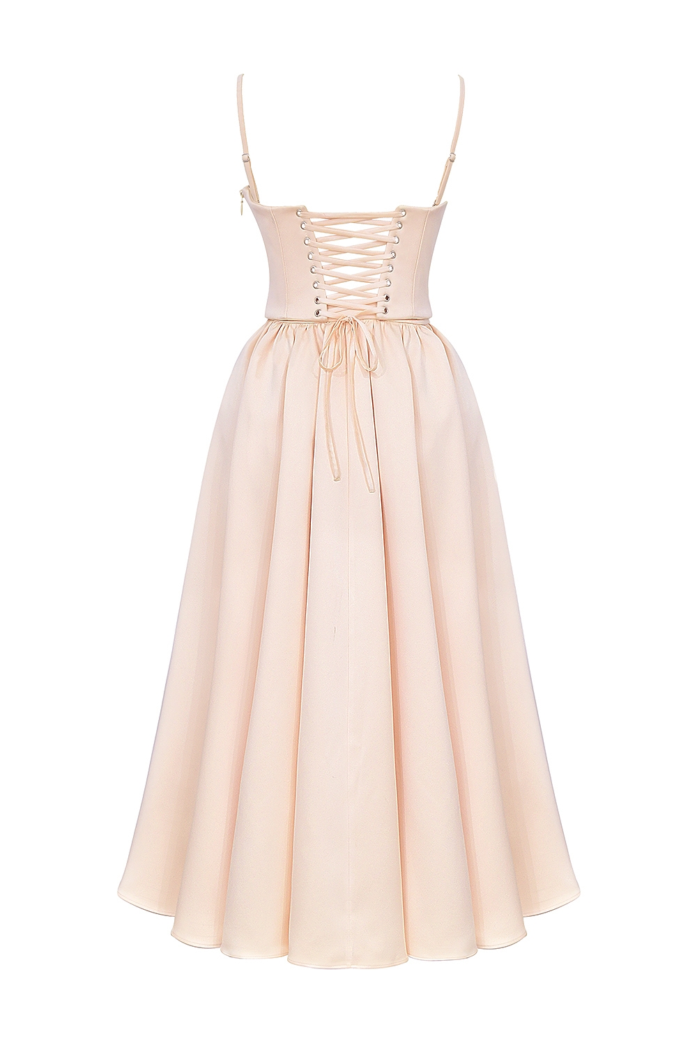 Perfect-Peach Satin Corset and Skirt - SALE