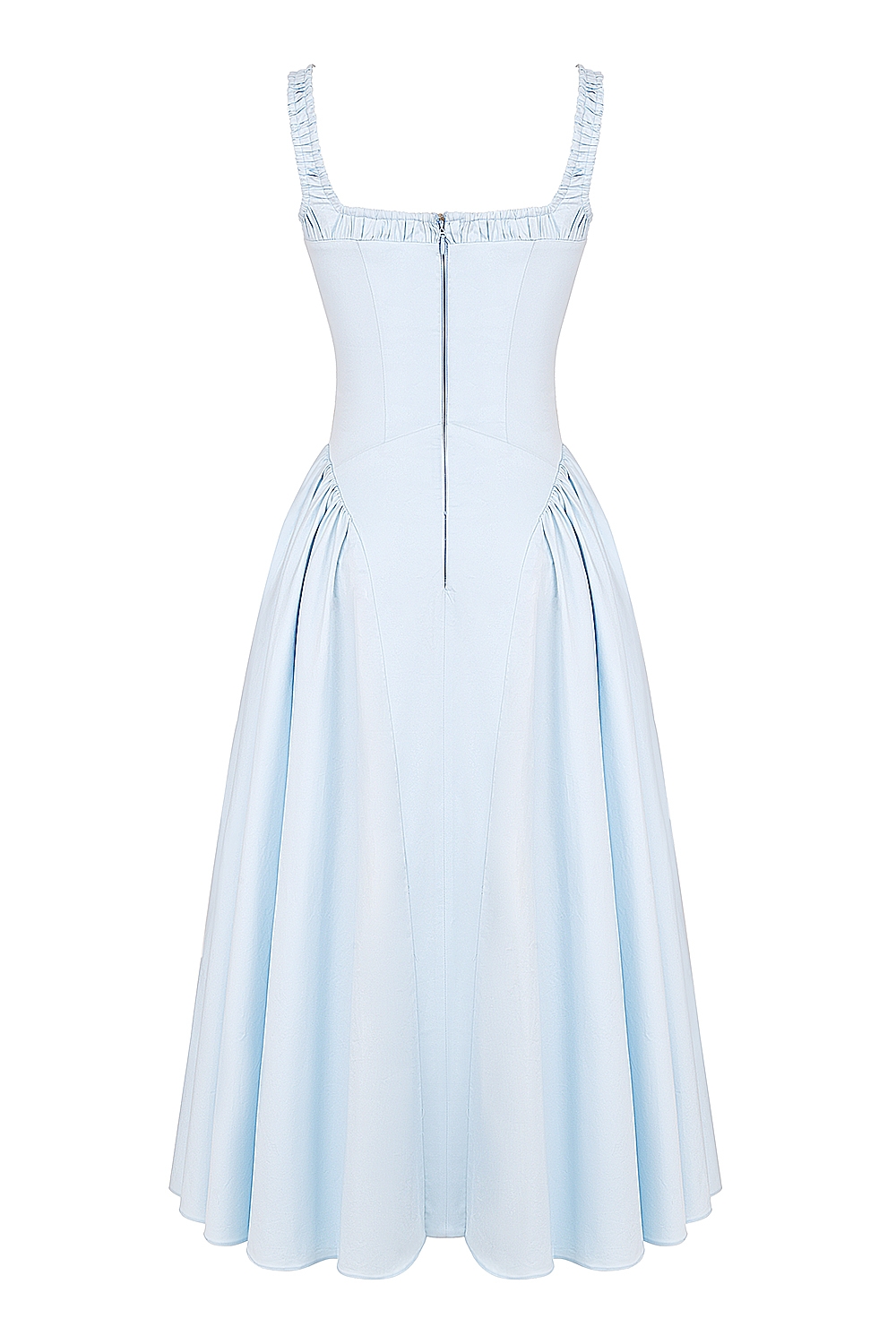 Dorothy-Italian Azure Cotton Midi Sundress