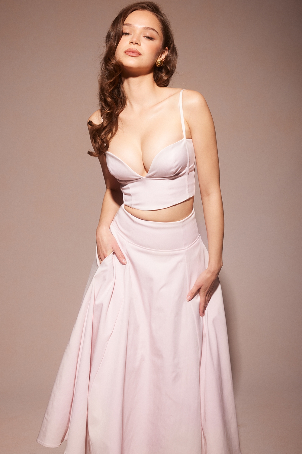 Pabla-Ballerina Pink Cropped Bralette Top