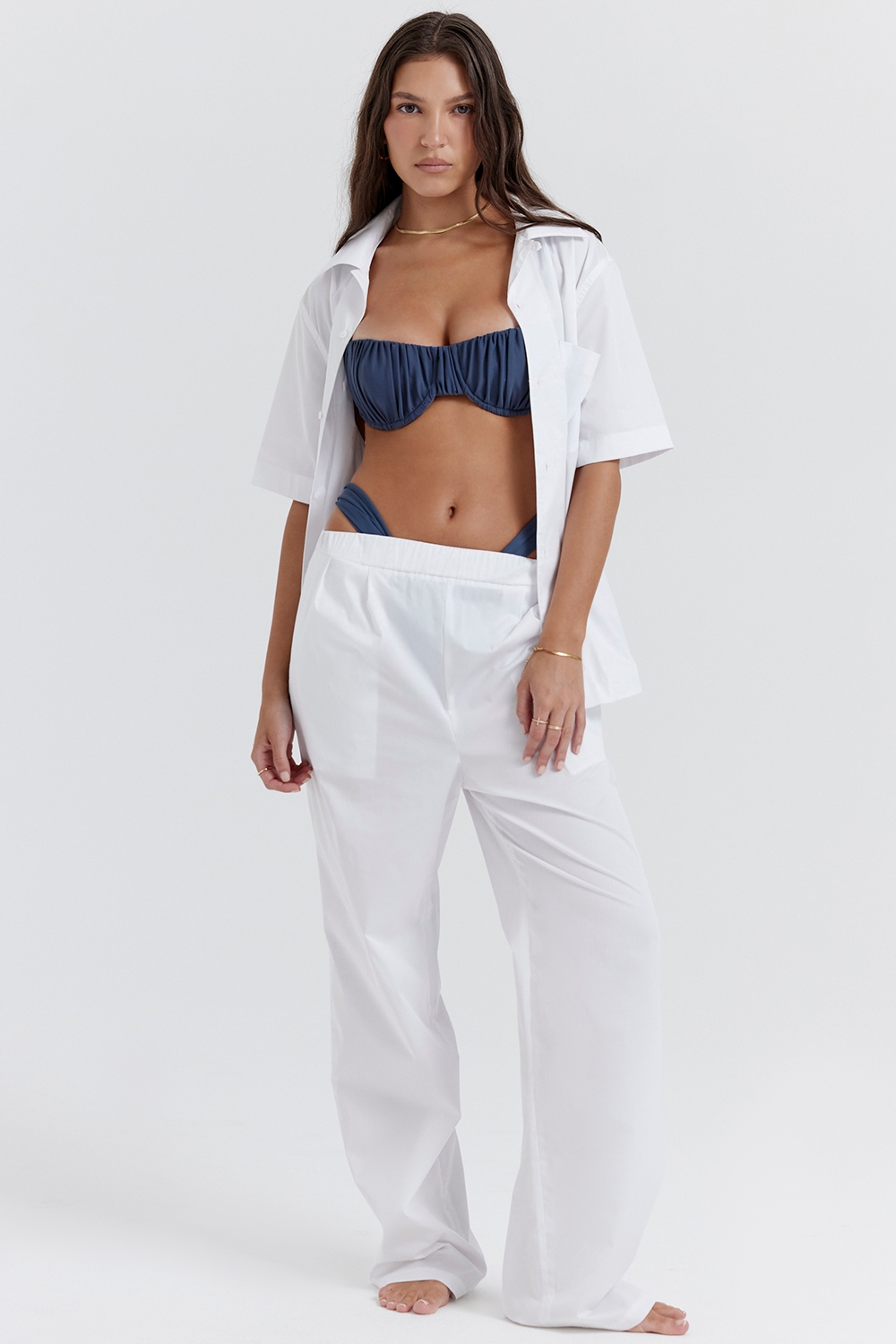 Reno-White Relaxed Fit Trousers