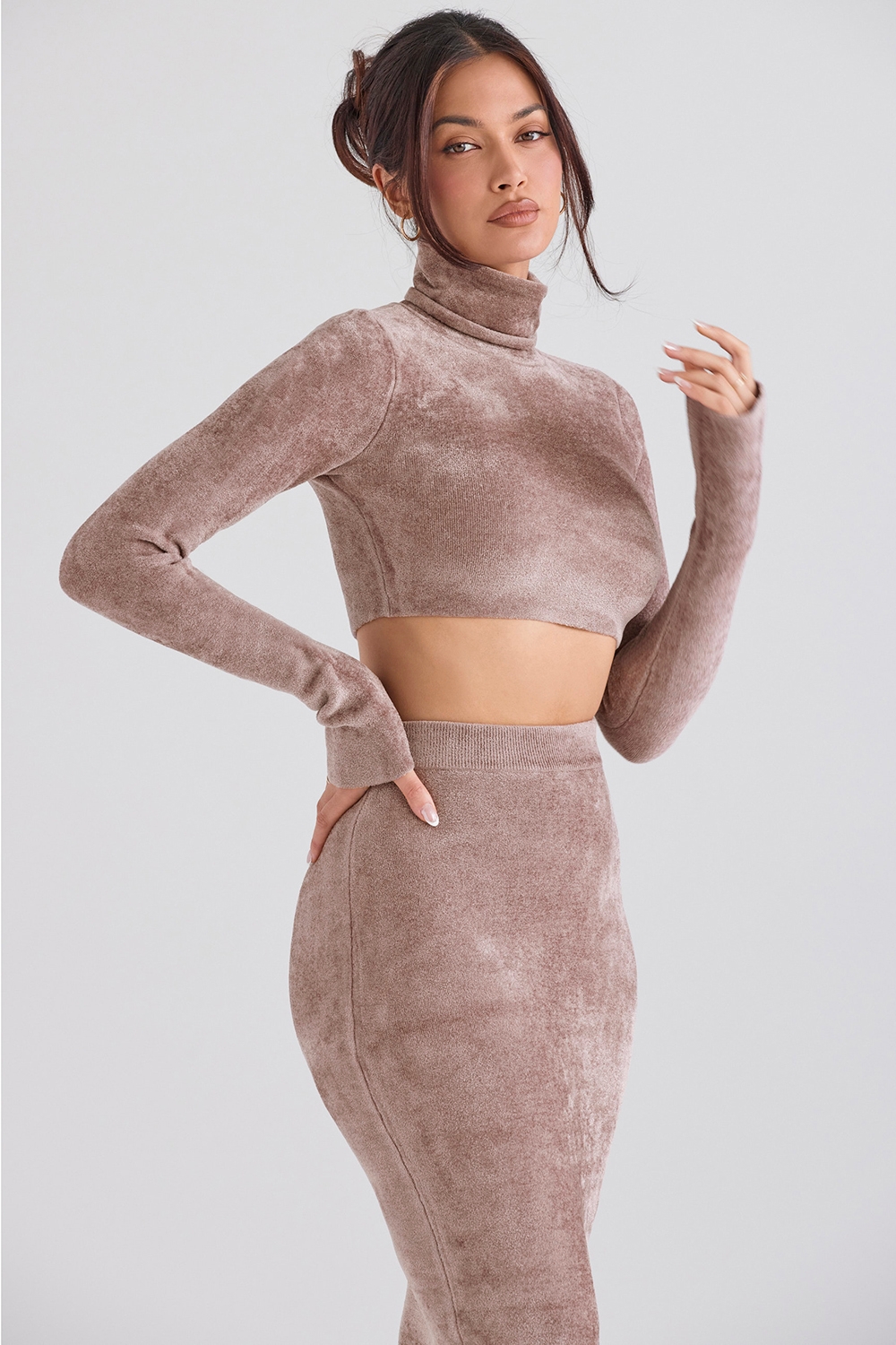 Suri-Rose Chenille Cropped Top - SALE