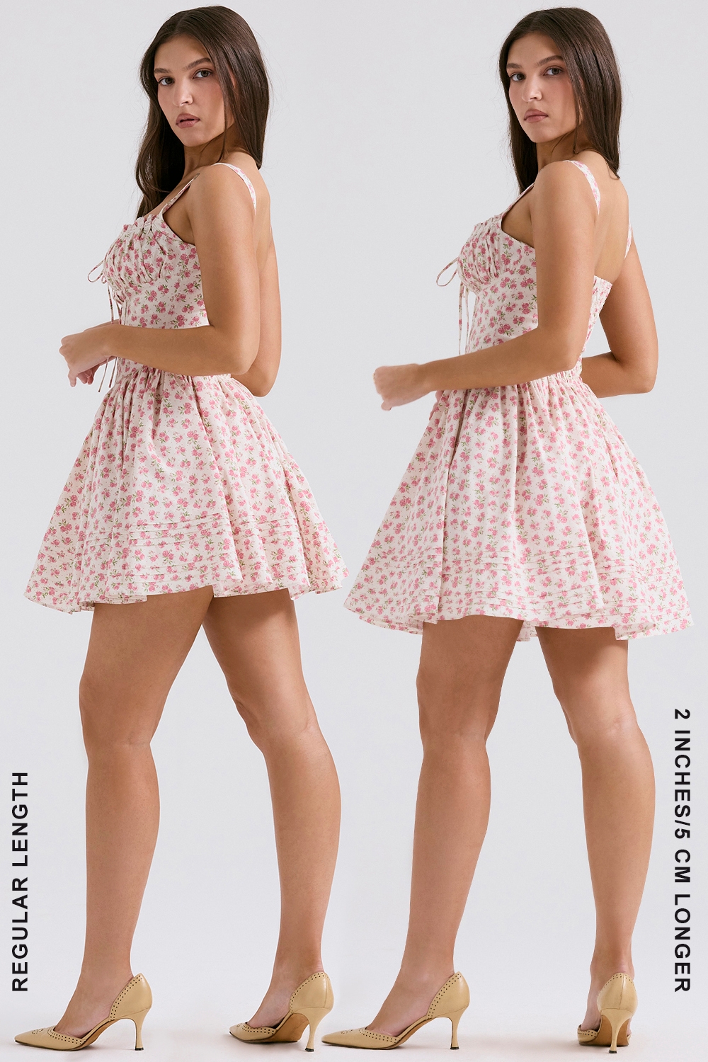 Natassia-White Rosebud Print Cotton Mini Dress