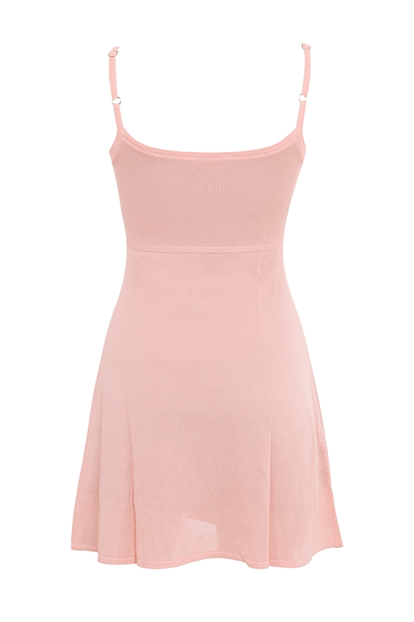 Lorenza-Primrose Sheer Knit Mini Dress - SALE