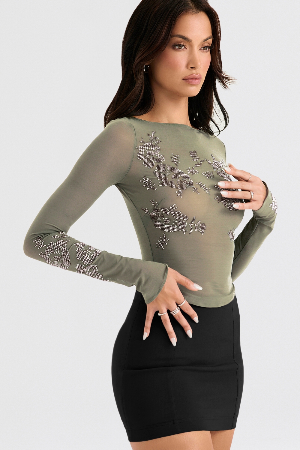 Nisha-Black Sculpting Mini Skirt